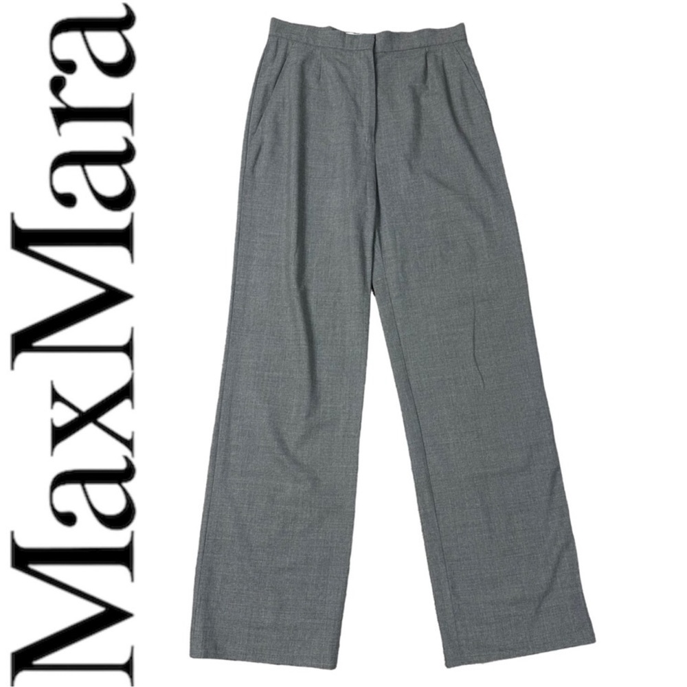 NWOT Max Mara MaxMara Lightweight Grey Virgin Wool Dress Pants 6 Made in Italy